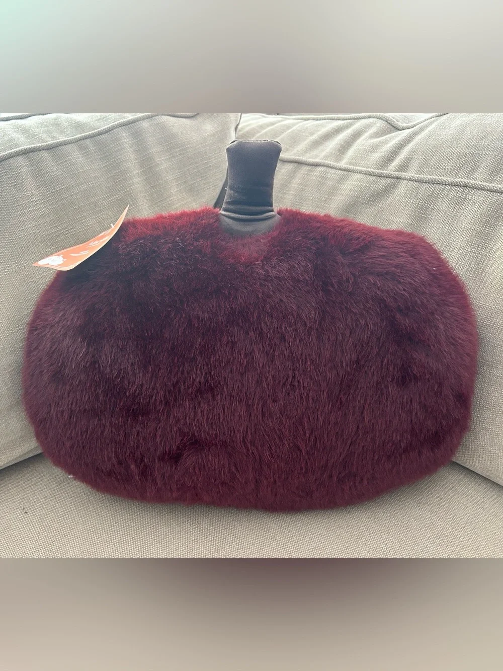 “New” Martha Stewart Plush Deep Wine Pumpkin Accent Pillow